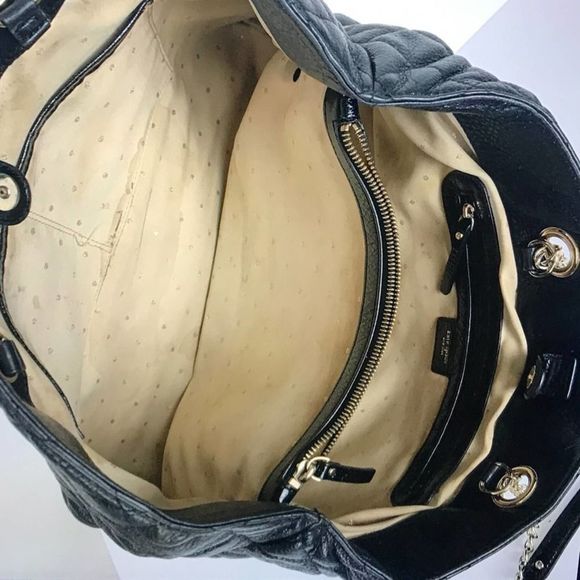 Kate Spade Black Quilted Handbag, Large, EUC - Picture 5 of 8